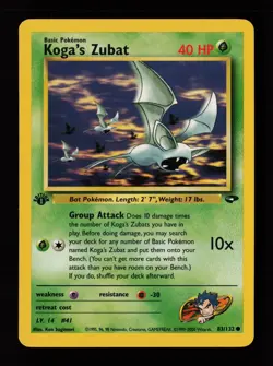 Koga's Zubat 83/132 1st Edition Common Gym Challenge Pokemon Cards - Image 1