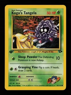 Koga's Tangela 81/132 1st Edition Common Gym Challenge Pokemon Cards - Image 1