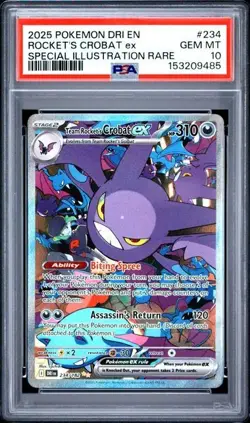 PSA 10 Team Rocket's Crobat EX 234/182 Pokemon Destined Rivals SIR Card - Image 1