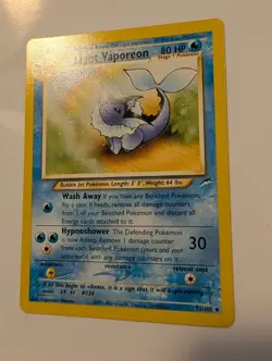 Pokemon TCG Light Vaporeon Neo Destiny Card 52/105 NM Non Holo - Image 3