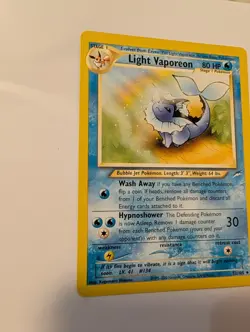 Pokemon TCG Light Vaporeon Neo Destiny Card 52/105 NM Non Holo - Image 5