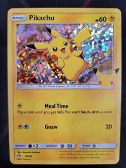Pokemon Pikachu 25/25 HOLO Bleed 25th Anniversary Mcdonalds Promo Card 2021 - Image 1