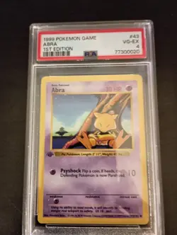 Pokemon WOTC 1999 🔮 Abra 1st Edition Base Set Shadowless 43/102 ✨ Low Pop PSA 4 - Image 1