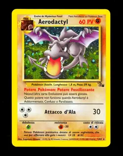 1999-2000 Pokemon AERODACTYL Fossil Set ITALIAN Edition COSMOS HOLO Card 1/62 - Image 1