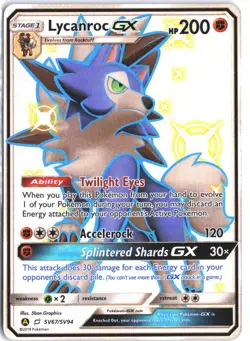 Lycanroc GX SV67/SV94 Shiny GX Rare Hidden Fates Shiny Vault Pokemon - Image 1