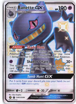 Banette GX SV61/SV94 Shiny GX Rare Hidden Fates Shiny Vault Pokemon NM - Image 1
