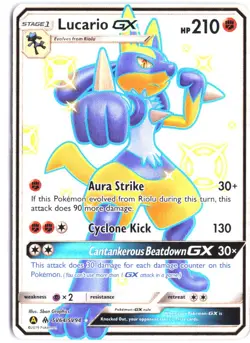 Lucario GX SV64/SV94 Shiny GX Rare Hidden Fates Shiny Vault Pokemon NM - Image 1