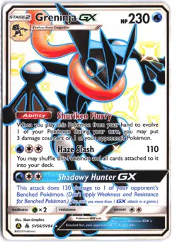Greninja GX SV56/SV94 Shiny GX Rare Hidden Fates Shiny Vault Pokemon - Image 1