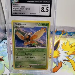 2008 Pokemon Diamond & Pearl Majestic Dawn Prerelease Stamped Mothim 42 CGC 8.5 - Image 1