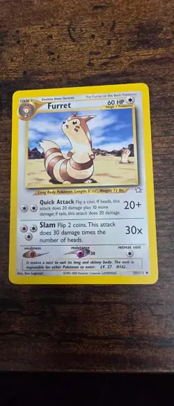 Furret 35/111 Uncommon Neo Genesis Pokemon Lightly Played - Image 1