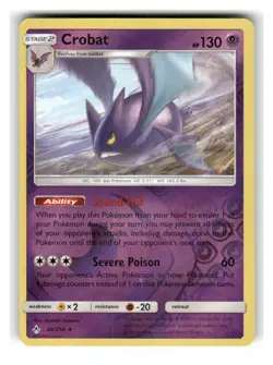 Crobat 66/214 Holo Rare Unbroken Bonds Pokemon Reverse Holo Lightly Played - Image 1