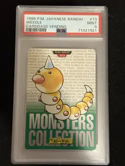 Pokemon - 1996 Pokemon - Japanese Bandai - #13 - Green - Weedle - PSA 9 - MINT - Image 1