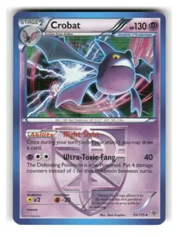 Crobat 55/135 Holo Rare Plasma Storm Pokemon Holo Moderately Played - Image 1
