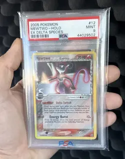 2005 POKEMON EX DELTA SPECIES #12 MEWTWO-HOLO PSA 9 - Image 1