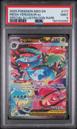 2025 Pokemon Meg EN-Mega Evolution Mega Venusaur EX SI Rare PSA 9 #177 - Image 1