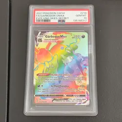 The Pokemon Company Garbodor VMAX 216/203 Evolving Skies Secret Holo EN PSA 10 - Image 1