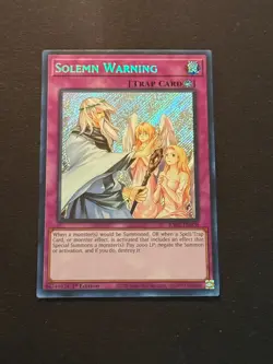 Yu-Gi-Oh! TCG Solemn Warning RA02-EN078 Secret Rare NM/M 1st Ed. - Image 1