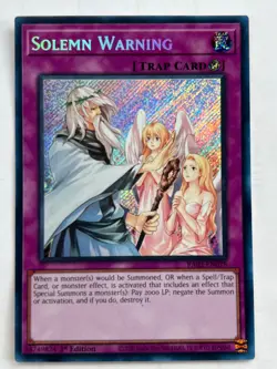 Solemn Warning (Secret Rare) Secret Rare RA02-EN078 1st Ed Yugioh NM - Image 1