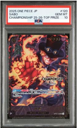 PSA 10 One Piece Card Sabo OP13-120 Championship 25-26 Top Prize Japanese 2025 - Image 1