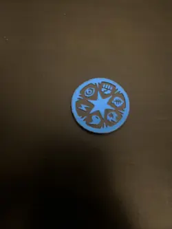 Pokemon TCG Energy Symbol Blue Mirror Vintage Coin - Image 1