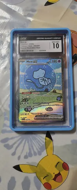 Mew ex 232/091, CGC 10, English Paldean Fates Holo Bubble Mew Pokemon - Image 1