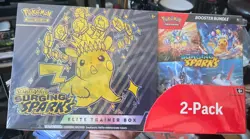 Pokemon Surging Sparks ETB + Booster Bundle Costco 2-pack Sealed - Free Shipping - Image 1
