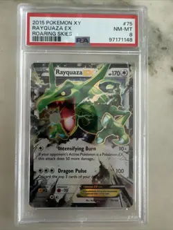 Pokemon TCG Rayquaza EX 75/108 XY Roaring Skies PSA 8 Graded English 2015 - Image 1