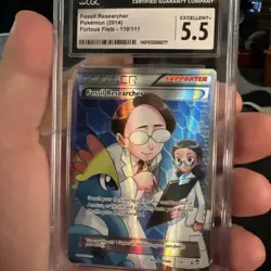 Cgc 5.5 Fossil Researcher Full Art #110 2014 Pokemon Xy Furious Fists 86142139 - Image 1