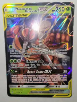Pheromosa & Buzzwole GX 1/214 Pokemon TCG Rare Sm-Unbroken Bonds Holo Near Mint - Image 1