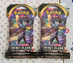 Pokemon TCG Sword & Shield Rebel Clash Sleeved Booster Pack Sealed - Lot of 2 - Image 1
