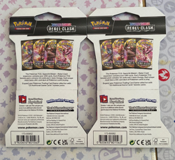 Pokemon TCG Sword & Shield Rebel Clash Sleeved Booster Pack Sealed - Lot of 2 - Image 2