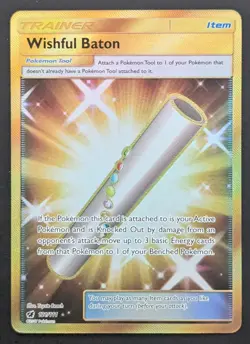 Pokemon Wishful Baton (Secret) 121/111 Crimson Invasion Holo NM/LP | Sun & Moon - Image 1