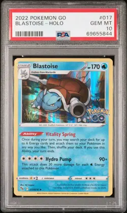 2022 POKEMON GO #017 BLASTOISE-HOLO PSA 10 - Image 1