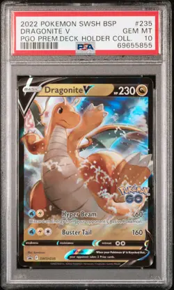 2022 POKEMON SWSH BLACK STAR PROMO #235 DRAGONITE V PSA 10 - Image 1