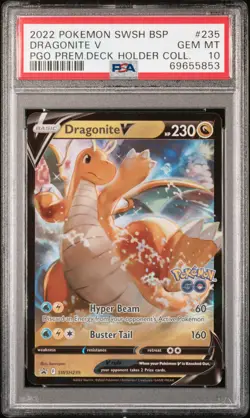 2022 POKEMON SWSH BLACK STAR PROMO #235 DRAGONITE V PSA 10 - Image 1