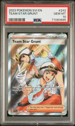 2023 POKEMON SVI EN-SCARLET & VIOLET ULTRA RARE #242 TEAM STAR GRUNT PSA 10 - Image 1