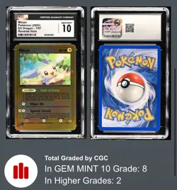 2003 Pokemon EX Dragon Minun Reverse Holo #7 CGC Gem Mint 10 - POP 8 PSA - Image 1