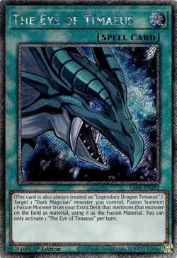 RA04-EN192 The Eye Of Timaeus Platinum Secret Rare 1st Edition NM YuGiOh TCG - Image 1