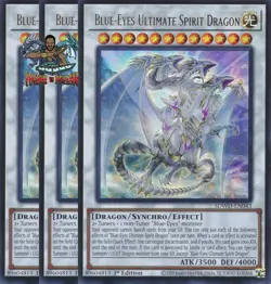 Yugioh! 3x Blue-Eyes Ultimate Spirit Dragon SDWD-EN043 Ultra Rare 1st Ed NM - Image 1