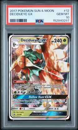 2017 POKEMON SUN & MOON #12 DECIDUEYE GX PSA 10 - Image 1