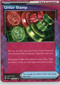 Unfair Stamp 165/167 ACE SPEC Rare Twilight Masquerade Pokemon Near Mint - Image 1