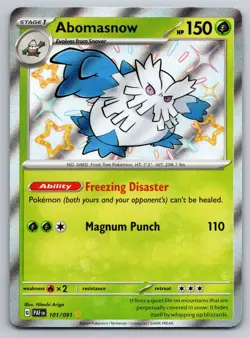 Abomasnow 101/091 Shiny Rare Paldean Fates Pokemon Near Mint - Image 1