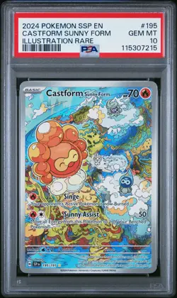 2024 POKEMON SSP EN-SURGING SPARKS ILLUSTRATION RARE CASTFORM SUNNY FORM PSA 10 - Image 1