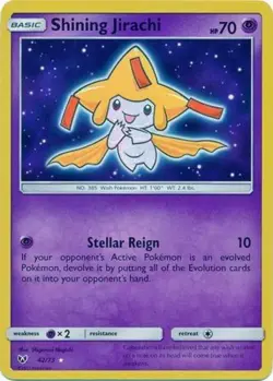 1x Shining Jirachi - 42/73 - Holo Rare Lightly Played Pokemon SM03.5 - Shining L - Image 1