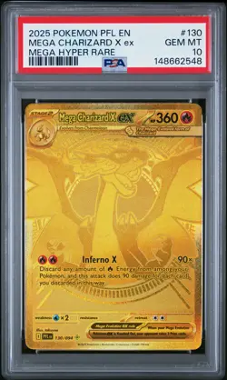 2025 POKEMON PFL EN-PHANTASMAL FLAMES MEGA HYPER RARE MEGA CHARIZARD X EX PSA 10 - Image 1