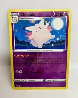 2020 Clefable 75/192 - Reverse Holo Rare - Rebel Clash - NM/MINT Pokemon TCG - Image 1