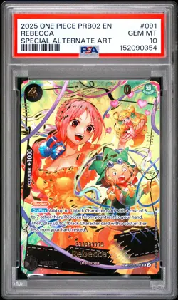 2025 One Piece Prb02 The Best Rebecca Special Alternate Art PSA 10 #091 OP05-091 - Image 1