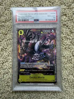 2026 ONE PIECE OP14-EB04 EN #104 GECKO MORIA ALTERNATE ART PSA 10 Free Ship - Image 1