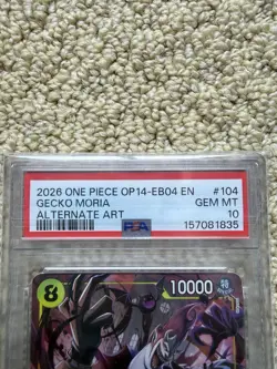 2026 ONE PIECE OP14-EB04 EN #104 GECKO MORIA ALTERNATE ART PSA 10 Free Ship - Image 2
