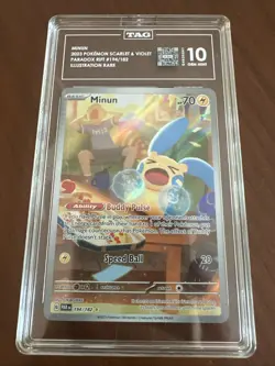 Minun 194/182 Paradox Rift Holo Illustration Rare Pokemon TCG Card TAG 10 - Image 1